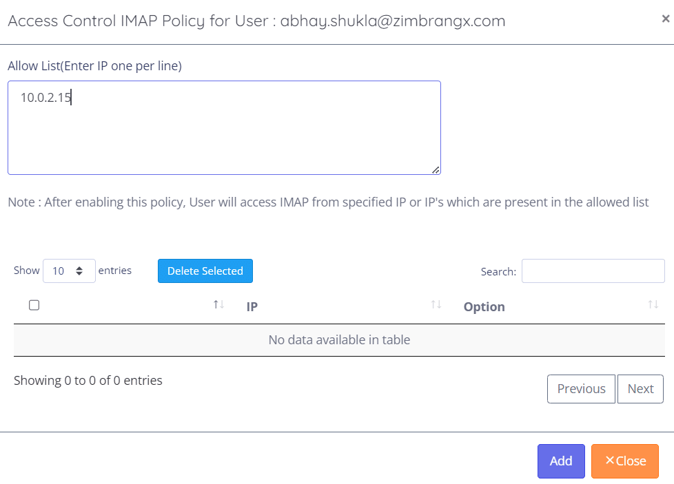 Access Control Allow List